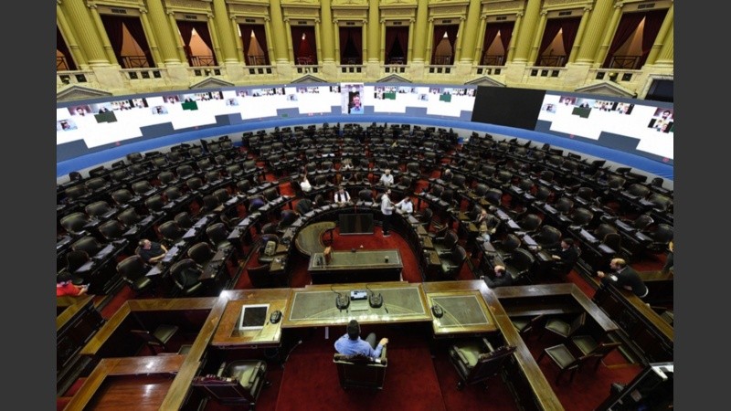 La Cámara de Diputados se prepara para sesionar virtualmente. 