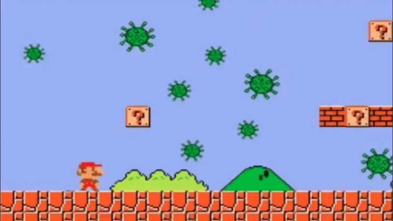 En esta versión se pone un barbijo y comienza a sortear diferentes dificultades.