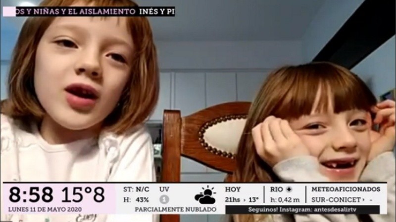 Las hermanitas contaron lo que hacen en su casa durante la cuarentena. 