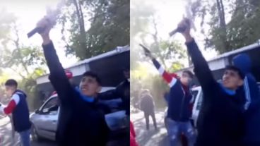 En el video se puede ver nitidez el rostro de al menos uno de los jóvenes que dispara al aire.