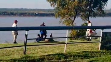 Uno de los procedimientos de este sábado en la costanera central.