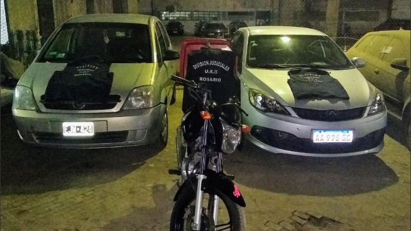 Vehículos secuestrados en el operativo. 