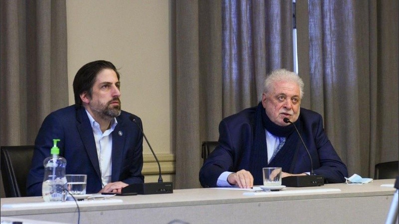 Trotta y Ginés González García en el encuentro de este viernes. 