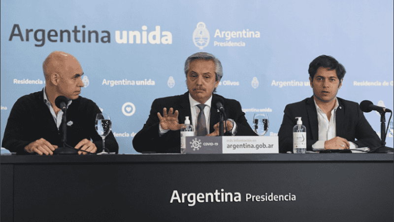 Fernández volvió este sábado a compartir el anuncio con Rodríguez Larreta y Kicillof.