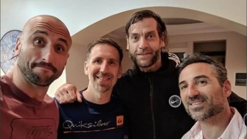 Ginóbili, Sánchez, Oberto y Montecchia en un reencuentro reciente.
