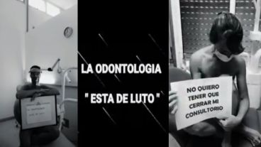 Parte del video en el que los dentistas exigen asistencia.