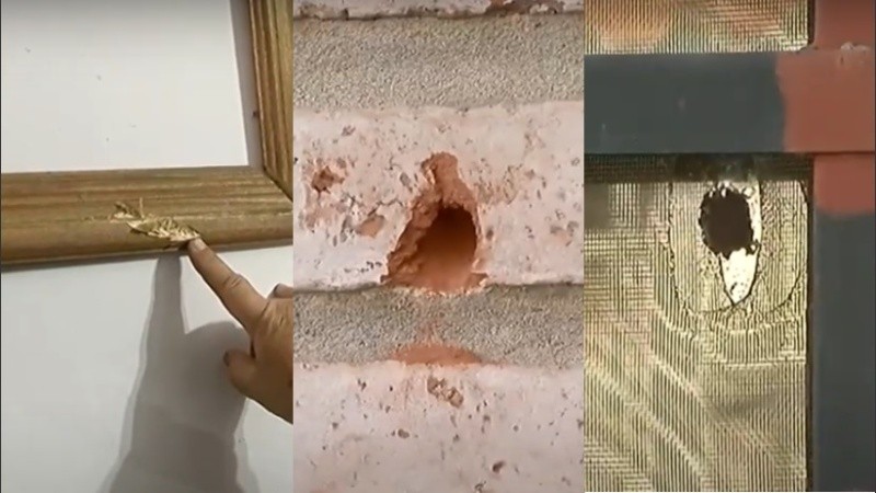Los impactos de bala en la casa de Ramón Lista al 3700.