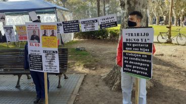 Protesta en la plaza San Martín.