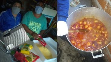 La olla popular se sostiene con la solidaridad de los rosarinos.
