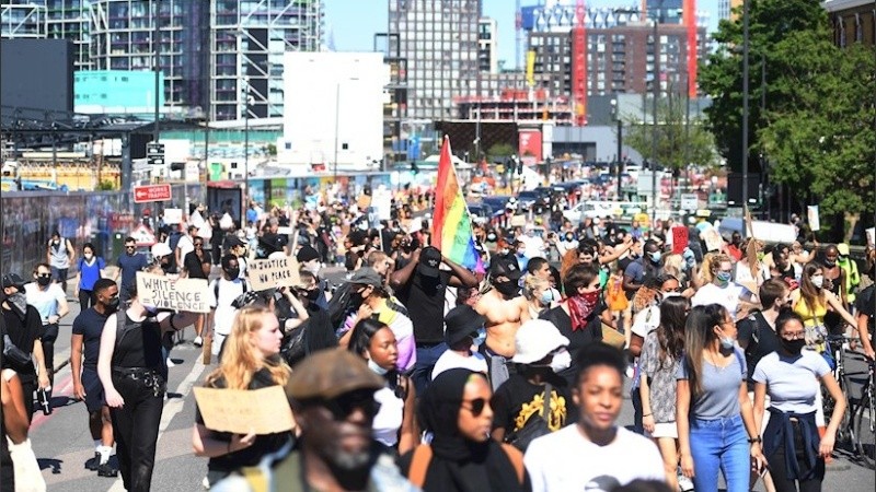 Protestas en las calles de Londres.