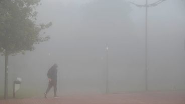 No se veía nada: postales desde la costa rosarina este martes por la mañana.