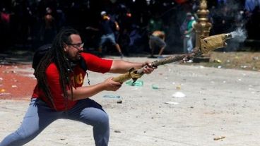 Sebastián Romero, conocido como el "hombre del mortero".