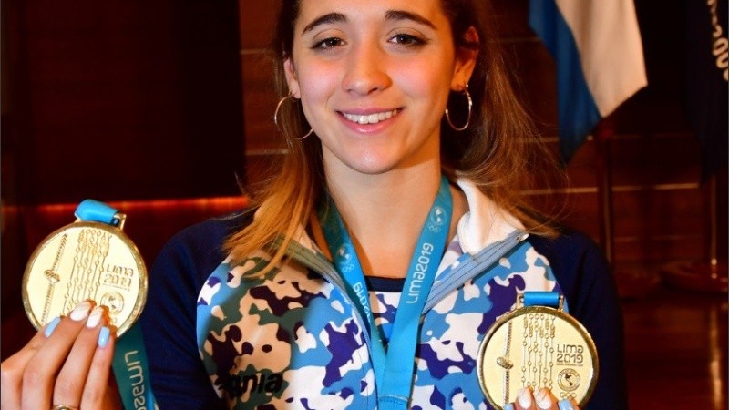 La nadadora argentina Delfina Pignatiello.