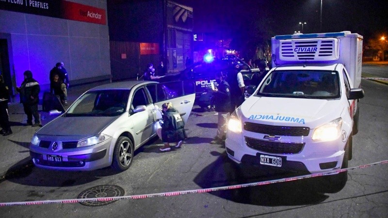 El lugar del crimen este domingo por la noche. 