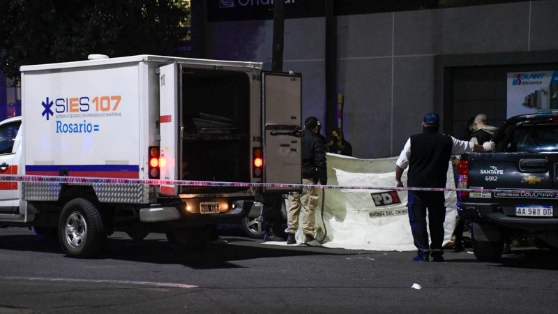 El lugar del crimen este domingo por la noche. 