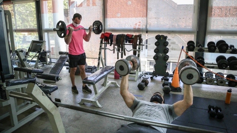 Uno de los gimnasios abiertos este martes por la mañana.