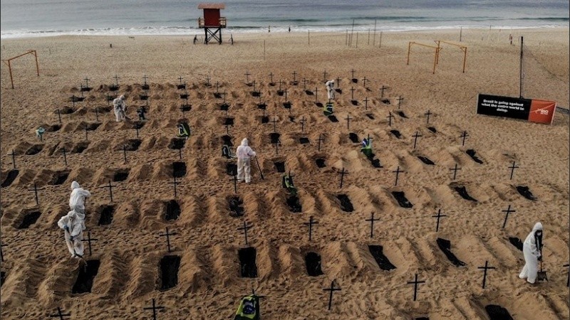 La protesta fue organizada por la ONG Río de Paz, vinculada a la ONU.