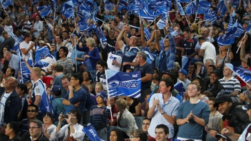 Una captura del estadio Eden Park donde se disputó este domingo el encuentro entre Auckland Blues y Wellington.