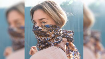 Barreiro con uno de sus exclusivos tapabocas.