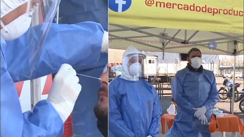 Este domingo se efectuaron testeos en el Mercado de Productores de Rosario. 