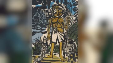 "Juanito Laguna con pescado", de la serie "Juanito Laguna", de Antonio Berni.