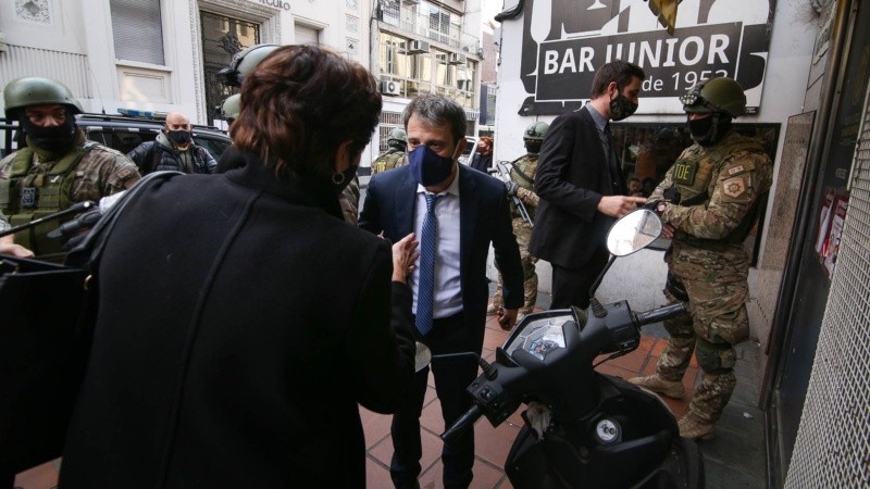 El fiscal Miguel Moreno en la sede de calle Mitre.