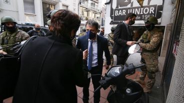 El fiscal Miguel Moreno en la sede de calle Mitre.