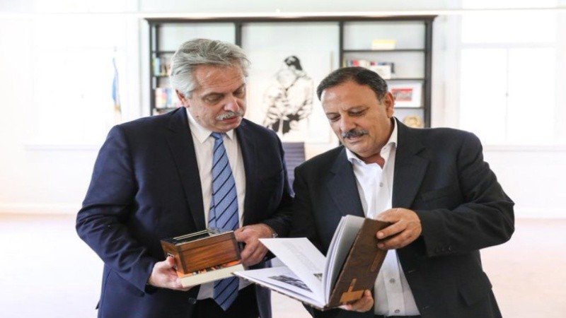 Quintela en una visita a la quinta de Olivos, con el presidente.