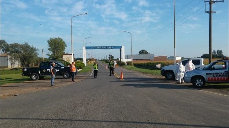 El ingreso a la localidad de Carreras.