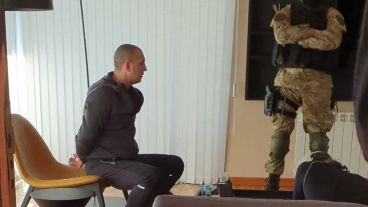 El líder de la barra brava el día de su detención en Ibarlucea.