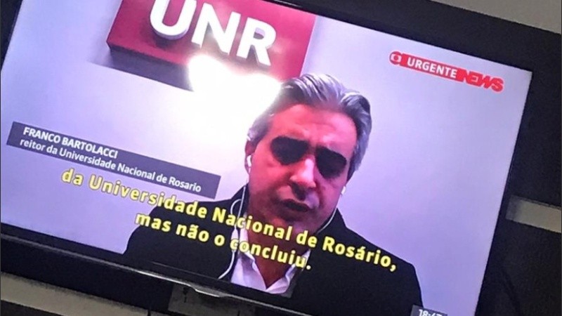 El rector, este viernes en contacto con la popular cadena Globo News.