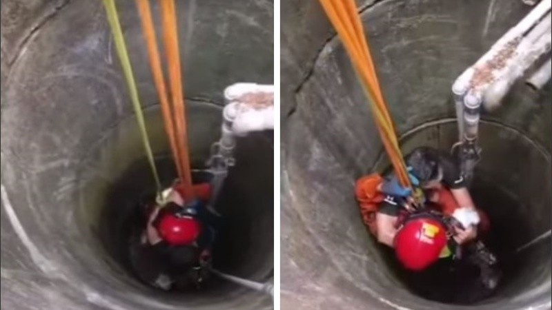 La familia logró ser rescatada sana y salva.