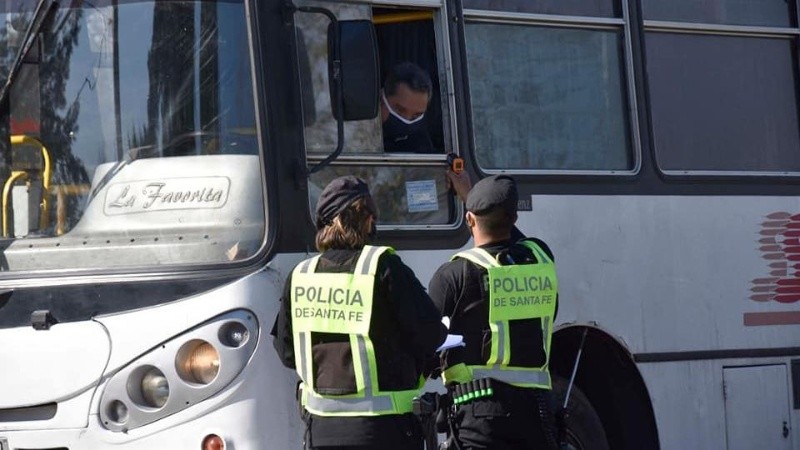 Uno de los controles en el ingreso a Villa Constitución. 