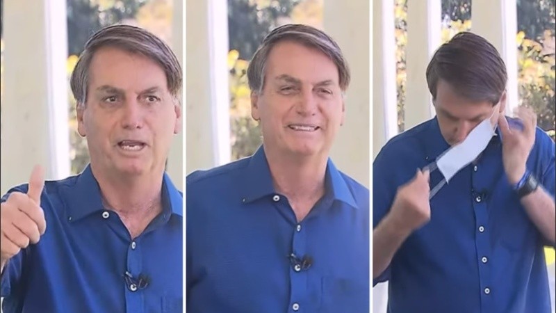 Bolsonaro durante la rueda de prensa que improvisó para anunciar que está enfermo. 