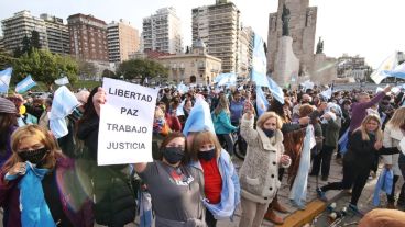 La concentración de este jueves por la tarde en el Monumento.