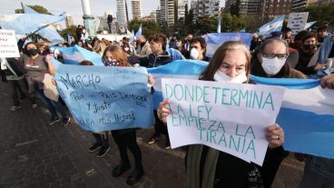 La concentración de este jueves por la tarde en el Monumento.