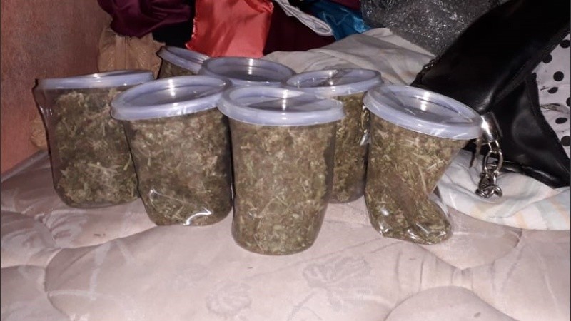 Parte de la droga incautada en los 18 allanamientos hechos este sábado.