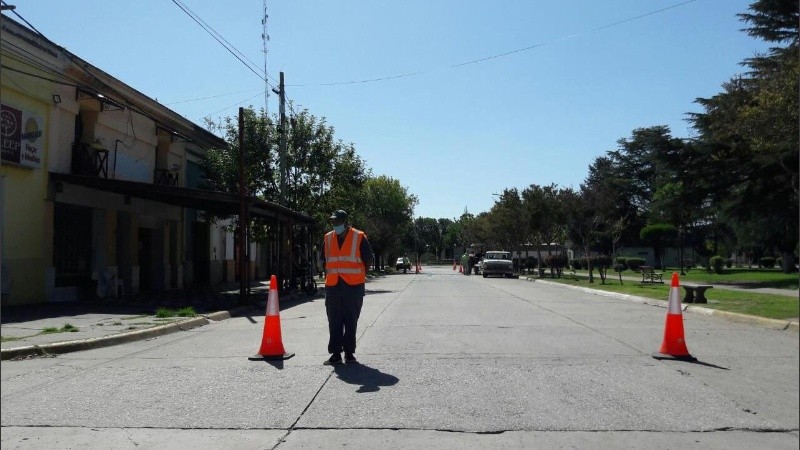 El control sobre bulevar Villarino, la calle principal de Zavalla. 