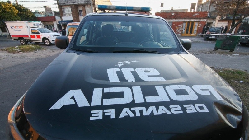 La cuadra donde vivía Trasante. La policía trabajó en el lugar.