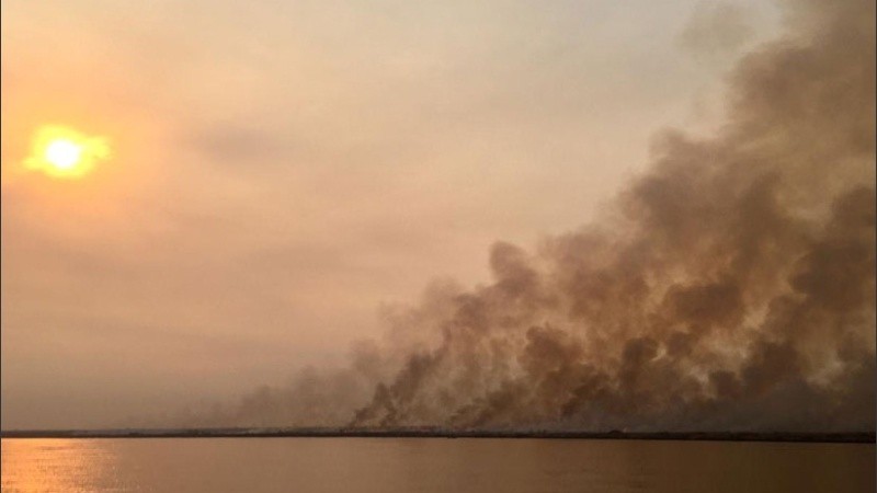 Una vista desde los buques que navegaban hacia la región.