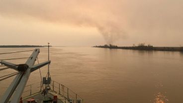 Una vista desde los buques que navegaban hacia la región.