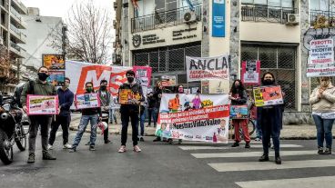 La jornada de protesta frente al Ministerio de Trabajo.