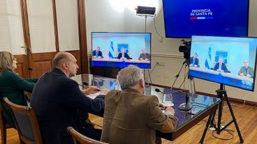 El encuentro virtual en el que se trató la situación de la empresa.