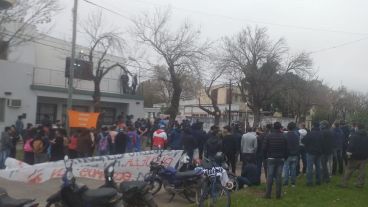 La protesta de los trabajadores en el Parque Industrial de Reconquista.