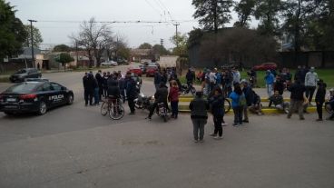 La protesta de los trabajadores en el Parque Industrial de Reconquista.