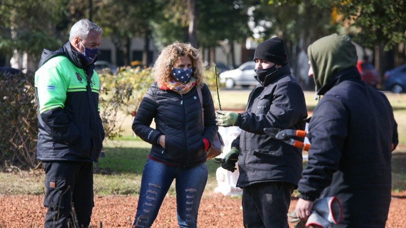 Los trabajos de poda en el Rosedal arrancaron esta semana. 