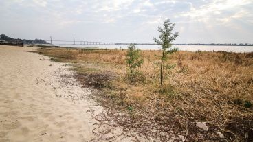 Así se encuentra la rambla Catalunya debido a la bajante del río Paraná. La altura de este miércoles era de 0.61 metros.
