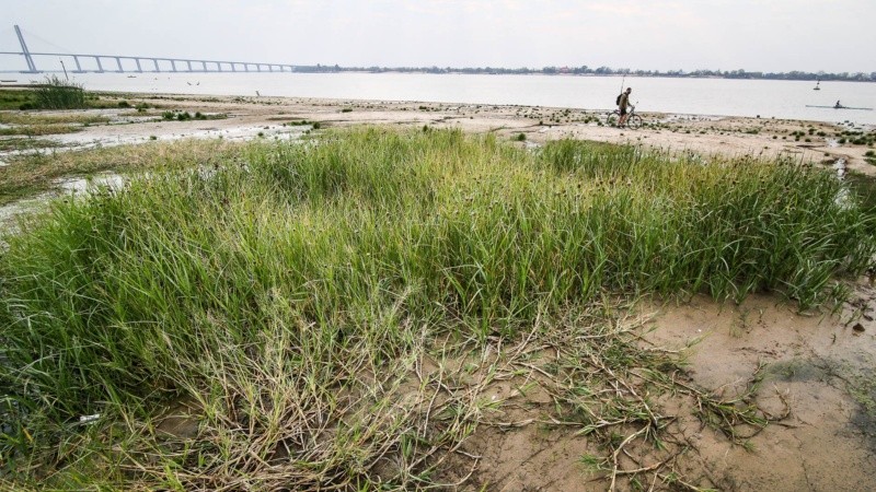 Así se encuentra la rambla Catalunya debido a la bajante del río Paraná. La altura de este miércoles era de 0.61 metros. 