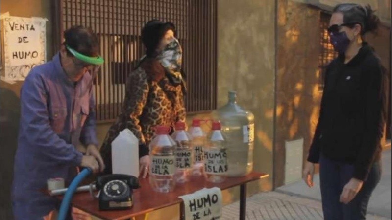 La puesta en escena de los artistas rosarinos. 