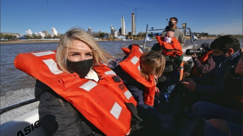 Schmuck cruzando ayer a la isla. 